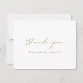 Eenvoudige elegante moderne aangepaste script goud bedankkaart (Voorkant)