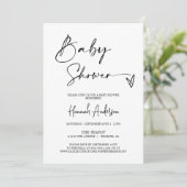 Eenvoudige Elegante Moderne Baby shower QR Code Fo Kaart (Staand voorkant)