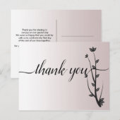 Eenvoudige Elegante Moderne bladeren Bedankkaart Briefkaart (Voorkant / Achterkant)