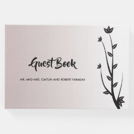 Eenvoudige Elegante Moderne bladeren Gastenboek