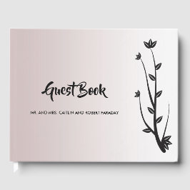 Eenvoudige Elegante Moderne bladeren Gastenboek