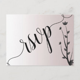 Eenvoudige Elegante Moderne bladeren rsvp Uitnodig Uitnodiging Briefkaart