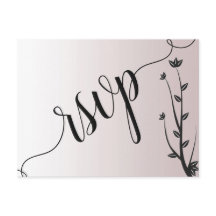 Eenvoudige Elegante Moderne bladeren rsvp Uitnodig