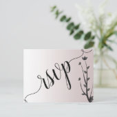Eenvoudige Elegante Moderne bladeren rsvp Uitnodig Uitnodiging Briefkaart (Staand voorkant)