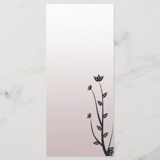 Eenvoudige Elegante Moderne Bladeren Trouwmenu Programmakaart (Achterkant)