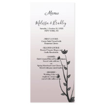 Eenvoudige Elegante Moderne Bladeren Trouwmenu