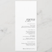 Eenvoudige elegante moderne bruiloft menu (Voorkant)