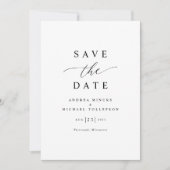Eenvoudige elegante moderne bruiloft save the date (Voorkant)