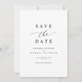 Eenvoudige elegante moderne bruiloft save the date