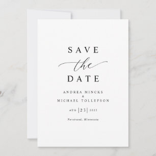 Eenvoudige elegante moderne bruiloft save the date