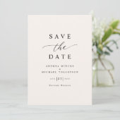 Eenvoudige elegante moderne bruiloft save the date (Staand voorkant)