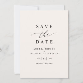 Eenvoudige elegante moderne bruiloft save the date