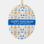 Eenvoudige Elegante Moderne Chanoeka familie Foto Keramisch Ornament (Rechts)