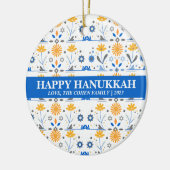 Eenvoudige Elegante Moderne Chanoeka familie Foto Keramisch Ornament (Links)