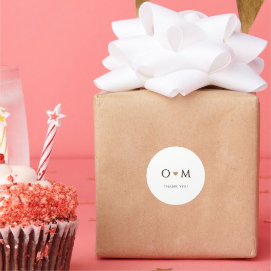 Eenvoudige elegante moderne classy Luxury Weddensc Ronde Sticker (Feest)