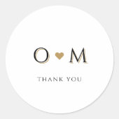 Eenvoudige elegante moderne classy Luxury Weddensc Ronde Sticker (Voorkant)