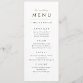 Eenvoudige elegante moderne classy Luxury Wedding Menu (Voorkant)