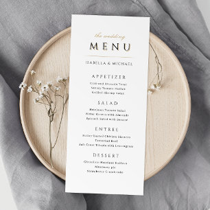 Eenvoudige elegante moderne classy Luxury Wedding Menu