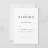Eenvoudige elegante moderne classy Luxury Wedding RSVP Kaartje (Voorkant)