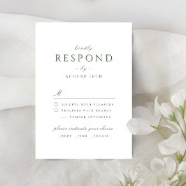 Eenvoudige elegante moderne classy Luxury Wedding RSVP Kaartje