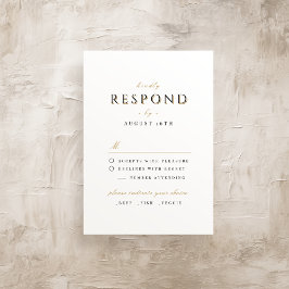 Eenvoudige elegante moderne classy Luxury Wedding RSVP Kaartje