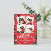 eenvoudige elegante moderne familie kerstfoto feestdagenkaart (Staand voorkant)