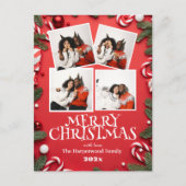 eenvoudige elegante moderne familie kerstfoto feestdagenkaart (Voorkant)