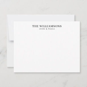 Eenvoudige elegante moderne familienaam zwarte let notitiekaartje