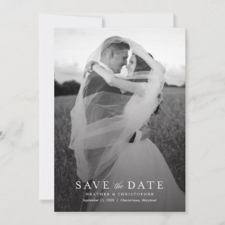Eenvoudige Elegante Moderne Foto Bruiloft Save The Date