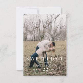 Eenvoudige Elegante Moderne Foto Bruiloft Save The Date