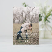 Eenvoudige Elegante Moderne Foto Bruiloft Save The Date (Staand voorkant)