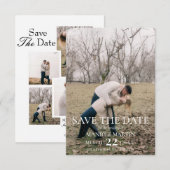 Eenvoudige Elegante Moderne Foto Bruiloft Save The Date (Voorkant / Achterkant)