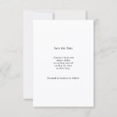 Eenvoudige elegante moderne foto bruiloft Save the Date (Achterkant)