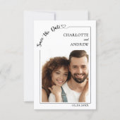 Eenvoudige elegante moderne foto bruiloft Save the Date (Voorkant)