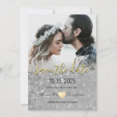 Eenvoudige Elegante Moderne Foto Bruiloft Save The Date (Voorkant)
