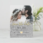 Eenvoudige Elegante Moderne Foto Bruiloft Save The Date (Staand voorkant)