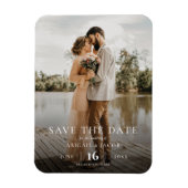 Eenvoudige Elegante Moderne Foto Huwelijk Bewaar d Magneet (Verticaal)