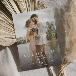 Eenvoudige Elegante Moderne Foto Huwelijk Bewaar d Save The Date