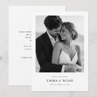 Eenvoudige Elegante Moderne Foto Huwelijk Opsparen Save The Date