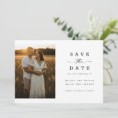 Eenvoudige Elegante Moderne Foto Huwelijk QR Code Save The Date (Staand voorkant)