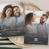 Eenvoudige Elegante Moderne Foto QR Code Trouwen Save The Date