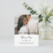 Eenvoudige Elegante Moderne Foto Save The Date Pos Uitnodiging Briefkaart (Staand voorkant)