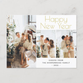 Eenvoudige Elegante Moderne Gelukkig Nieuwjaar Dri Feestdagenkaart