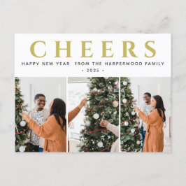 Eenvoudige Elegante Moderne Gelukkig Nieuwjaar Dri Feestdagenkaart