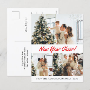 Eenvoudige elegante moderne gelukkig nieuwjaar dri feestdagenkaart