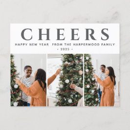 Eenvoudige Elegante Moderne Gelukkig Nieuwjaar Dri Feestdagenkaart