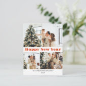 Eenvoudige elegante moderne gelukkig nieuwjaar dri feestdagenkaart (Staand voorkant)