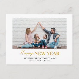 Eenvoudige Elegante Moderne Gelukkig Nieuwjaar Een Feestdagenkaart