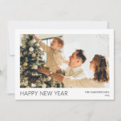 Eenvoudige Elegante Moderne Gelukkig Nieuwjaar Een Feestdagenkaart (Voorkant)