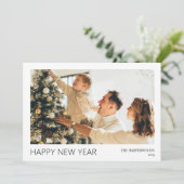 Eenvoudige Elegante Moderne Gelukkig Nieuwjaar Een Feestdagenkaart (Staand voorkant)